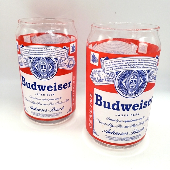 Vintage Budweiser 16oz. Can Glass Set of (2) - Picture 3 of 7